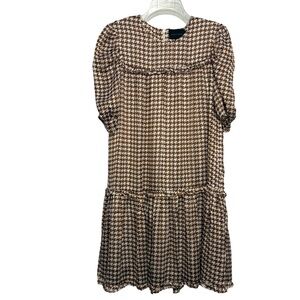 Brown Houndstooth Dress